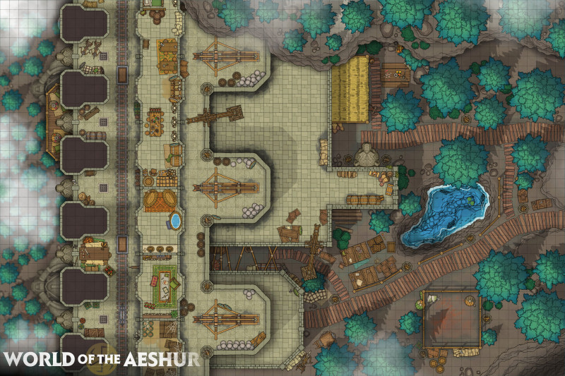 An inn build inside the wall - [60x40] - Commissions now open!