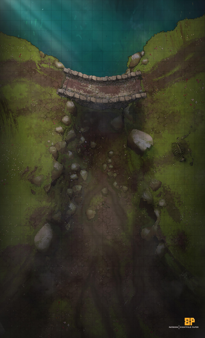 Farm Collection - River Dam [20x33] [Battlemap] [Eightfold Paper]