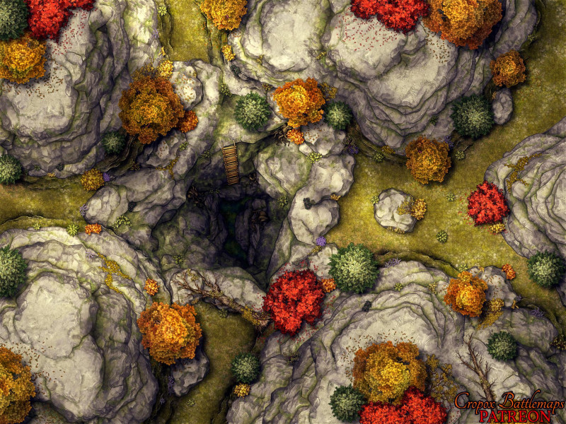 Whispering Forest Hollow 40x30 battle map