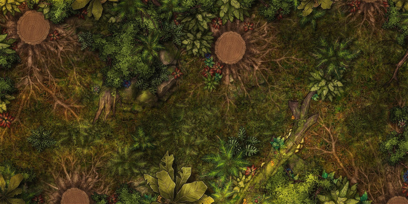 Jungle floor - 4 Battle maps