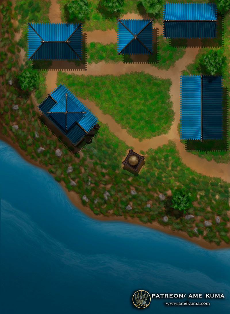 Watchfire Bluff [44 x 60]  [OC] [Hand Drawn] - 2 Maps