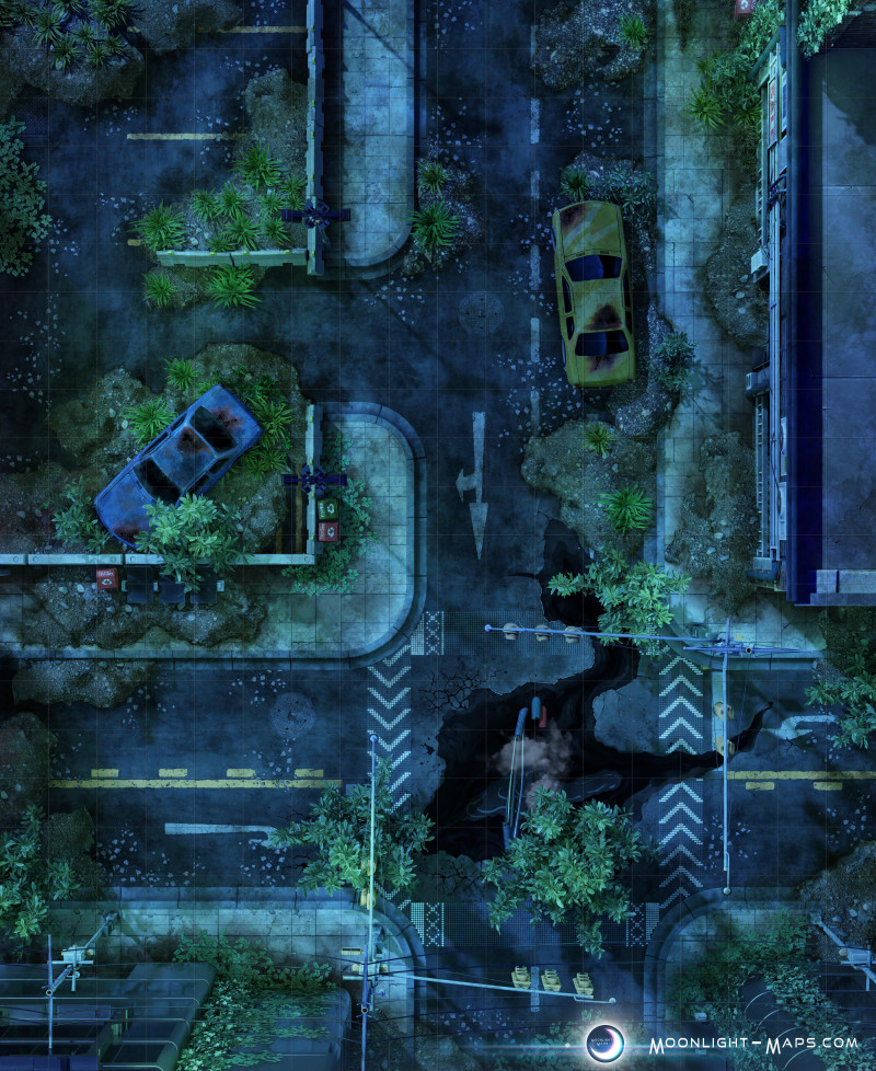 [OC] When was the last time your party had to sleep in a car? Well there are a few over at The Apocalypse Crossing waiting for them! [18x22]