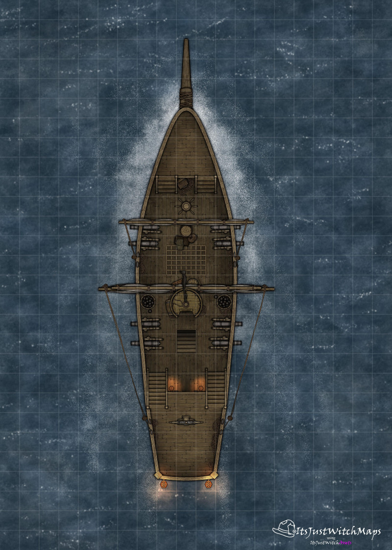 FREE Ship map upper/lower decks + captain's quarters 20x28 200 dpi
