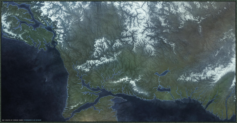 [OC] (Free) 4K Resolution, Unlabeled Nordic/Viking Region Map - Able to be used in any DnD campaign or non-commercial project