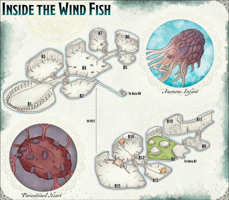 Inside the Wind Fish! Top-View and isometric dungeon maps