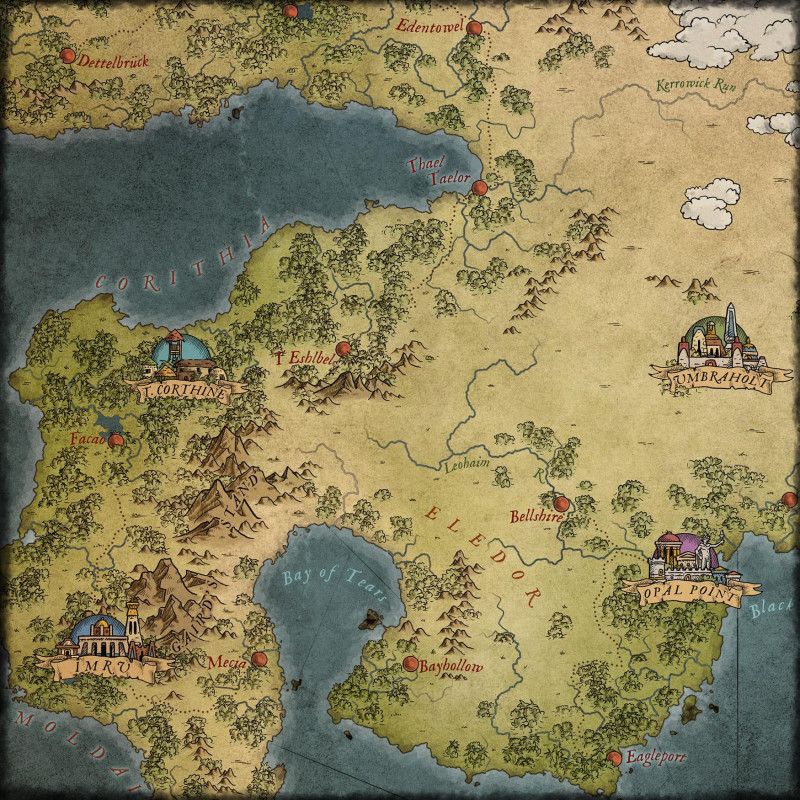 Zooming in on the World Map of Aridora.