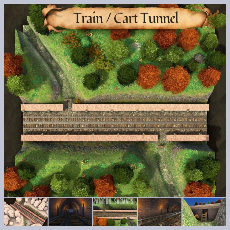 How would your players sabotage the tracks...?  [Train / Minecart Tunnel (32x34) - free day & night maps plus hundreds more!]