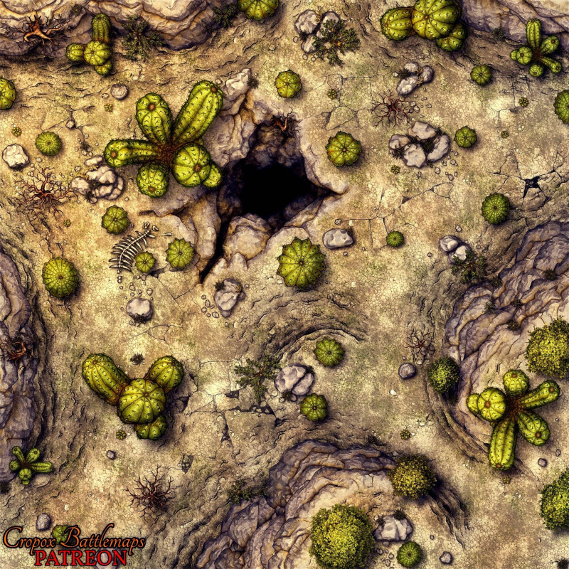 Valley of the Thorn Giants 30x30 battle map and scene - Cropox Battlemaps & Red Sun Art