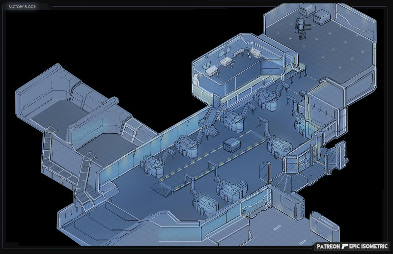 Sci-fi Factory Floor - Epic Isometric