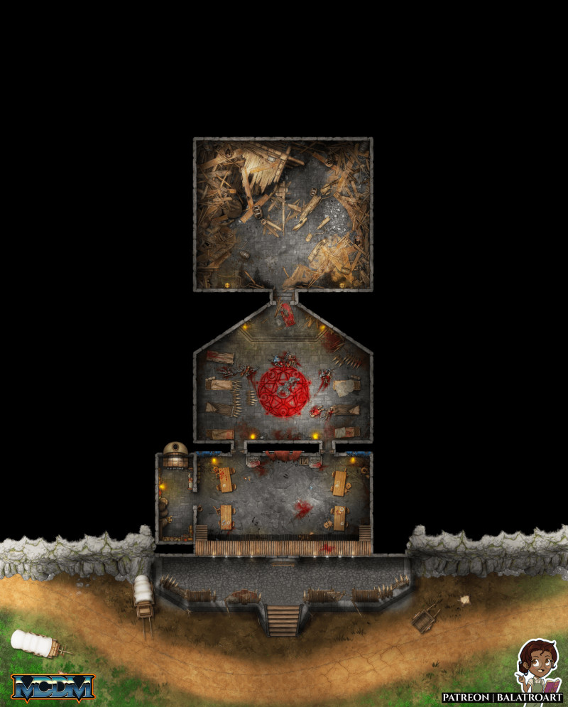Open Hand Waystation, a collaboration dungeon map for an upcoming Encounter Book for Draw Steel by MCDM.