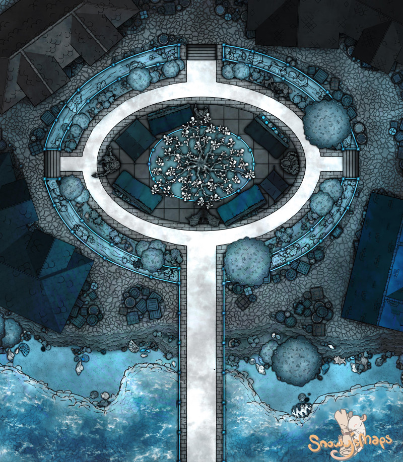 [27x31] City Plaza Bridge Into Sea Fey
