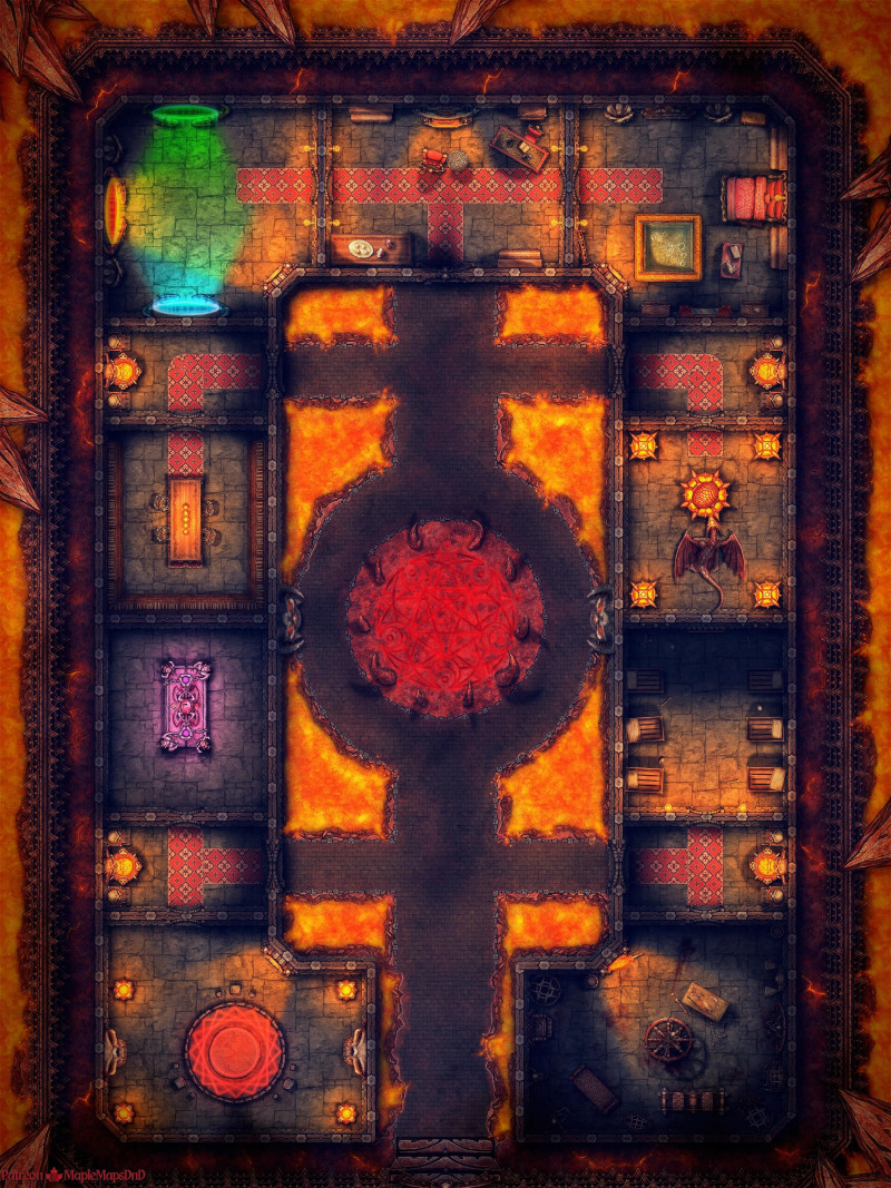 Prince of Hell's Castle (36x48) MapleMapsDnD | [Battle Map] [No AI] [OC] [Art]