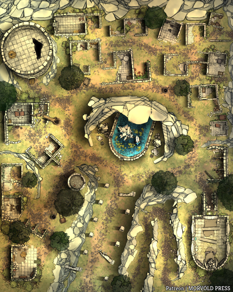 Manticore Lair | Ruined Village [80 x 100]