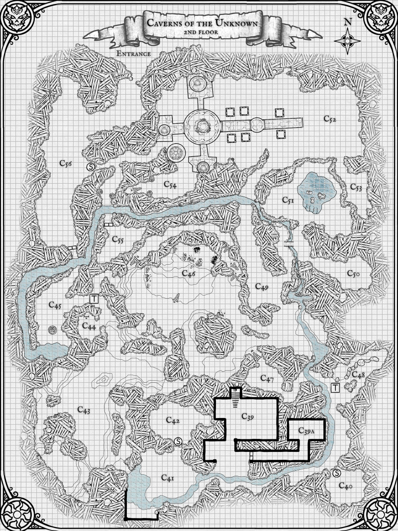 Caverns of the Unknown - Floor 2 Map from Threats to the Borderlands