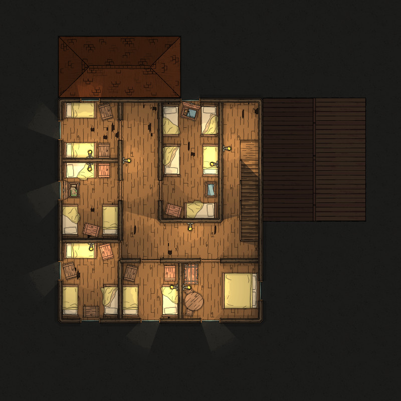 [OC] Tavern Battle Maps Vol.1 — 3 taverns, 6 maps, 
day/night + grid/gridless [PWYW]