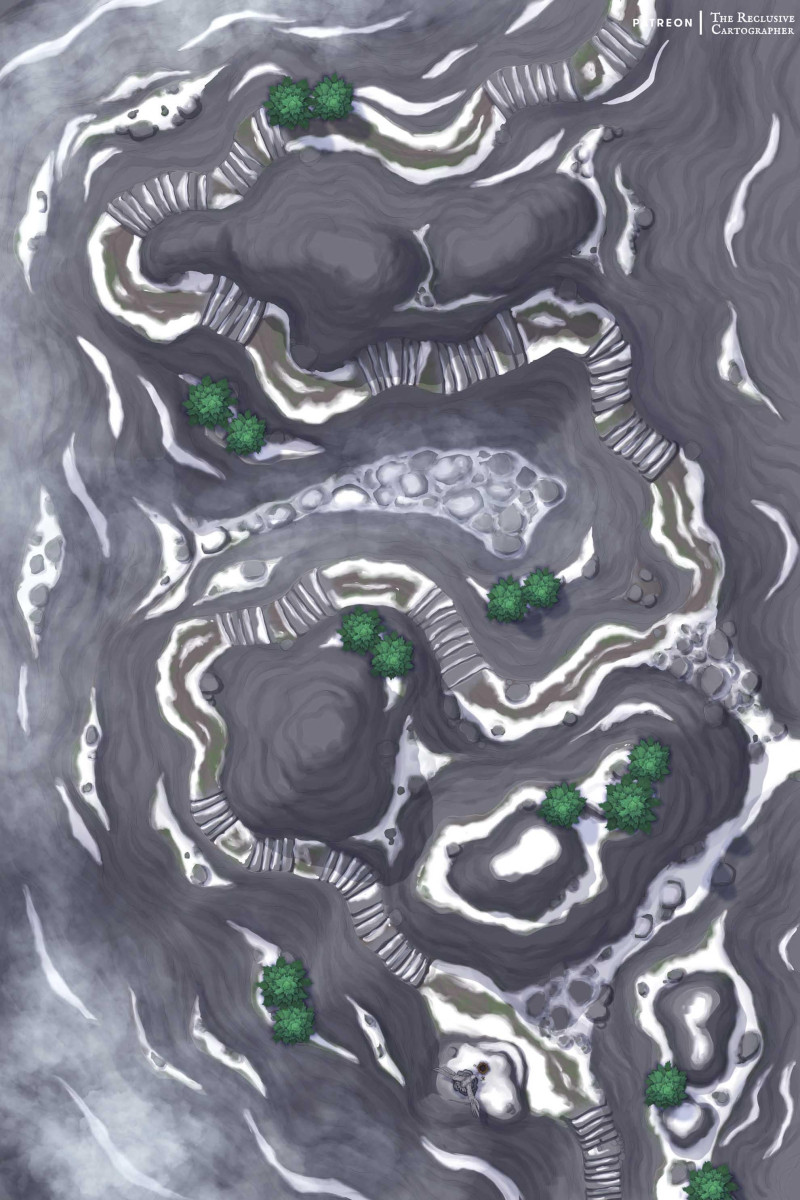Mountain Stairs - 40x60 - Battlemap - No AI - RC