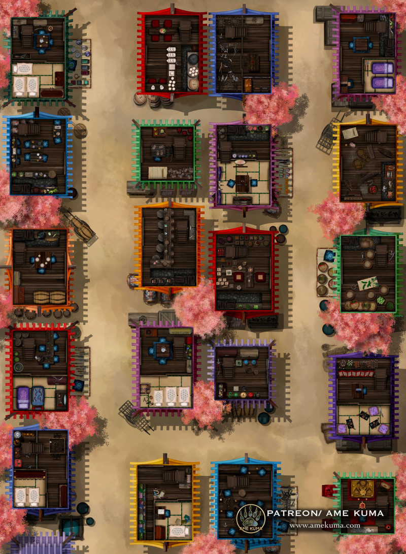 2 maps - Spring Village [44 x 60] [OC] [Hand Drawn]
