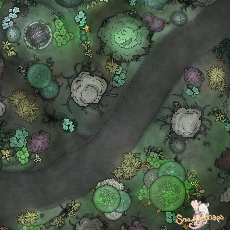 [25x25] Pathway through Alien Woods Green Wood