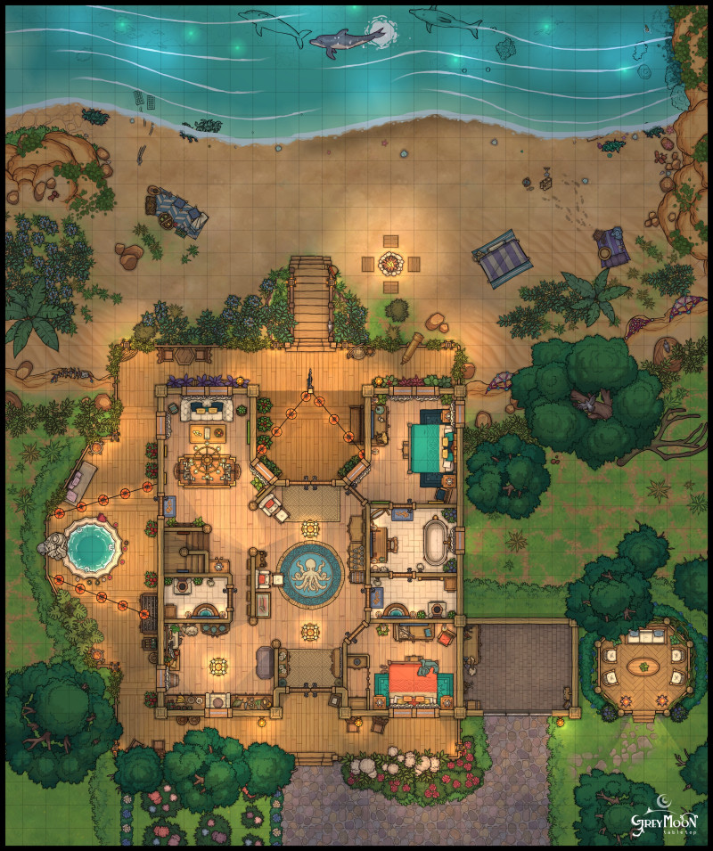 The weather is warming up and your adventurers want a vacation. Why not take a beach episode at the Summer Beach House? [31x37]