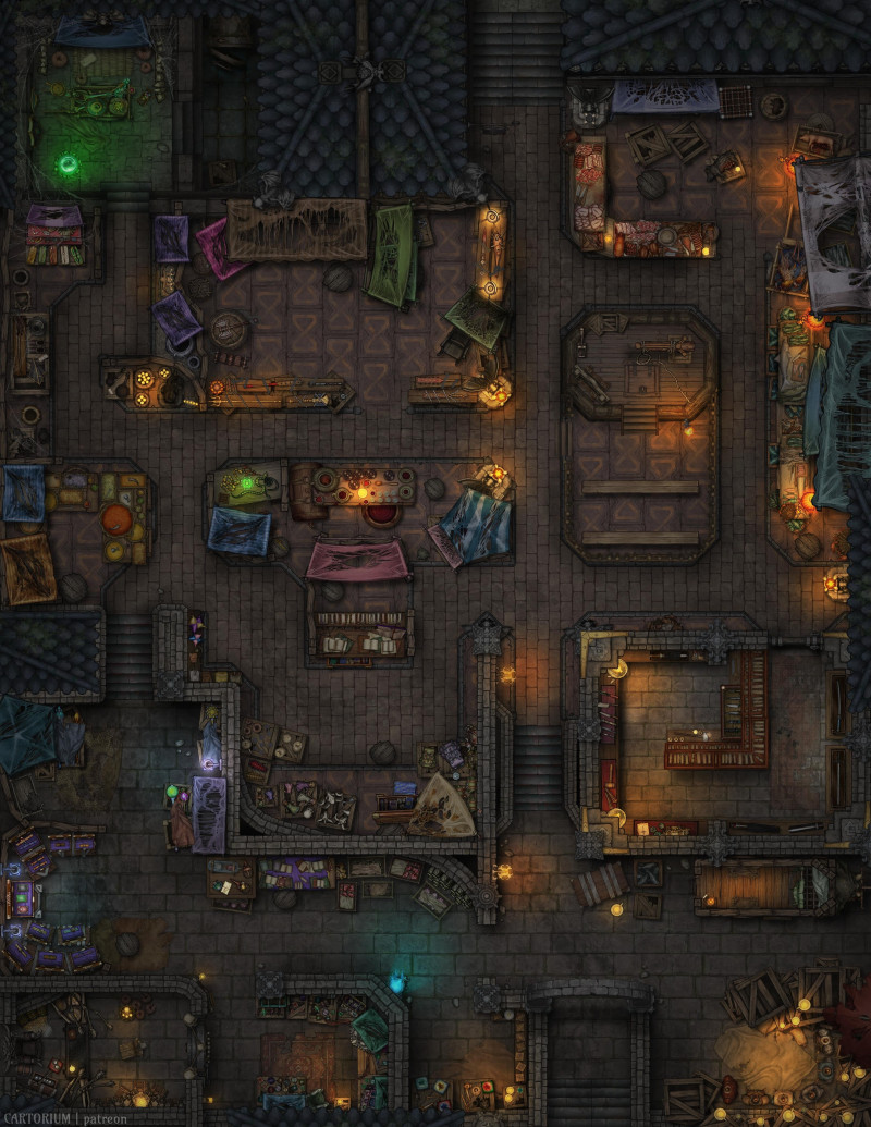 The Shadow Markets - Free 4k Map and VTT support! [17x22]