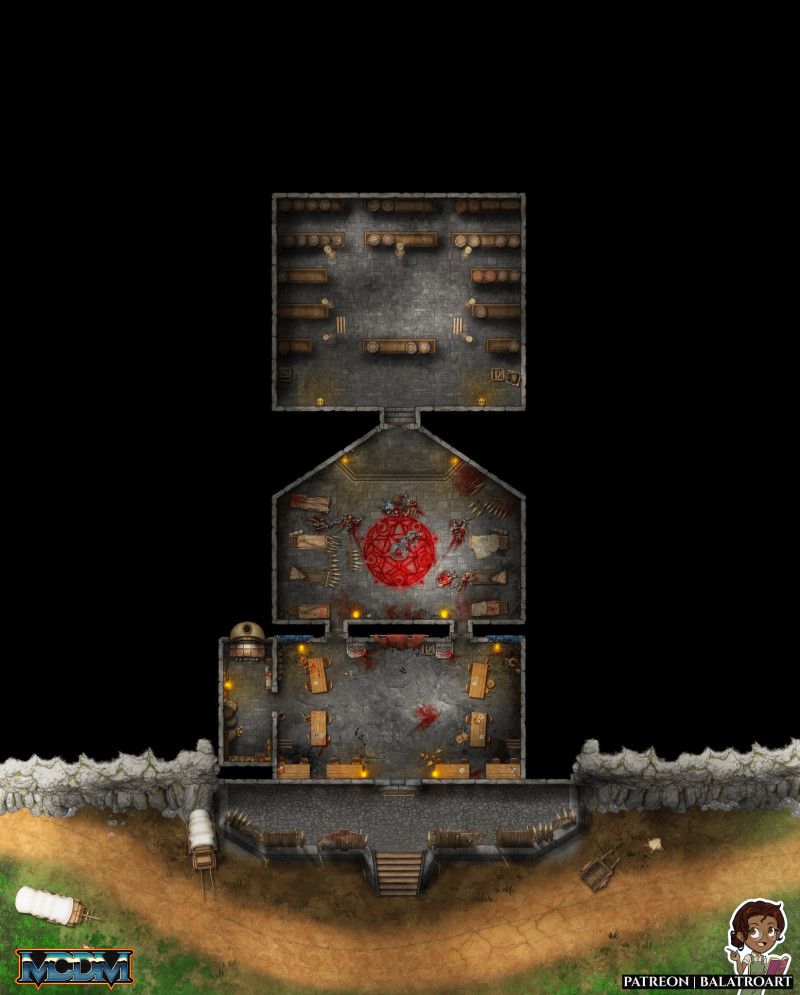 Open Hand Waystation, a collaboration dungeon map for an upcoming Encounter Book for Draw Steel by MCDM.