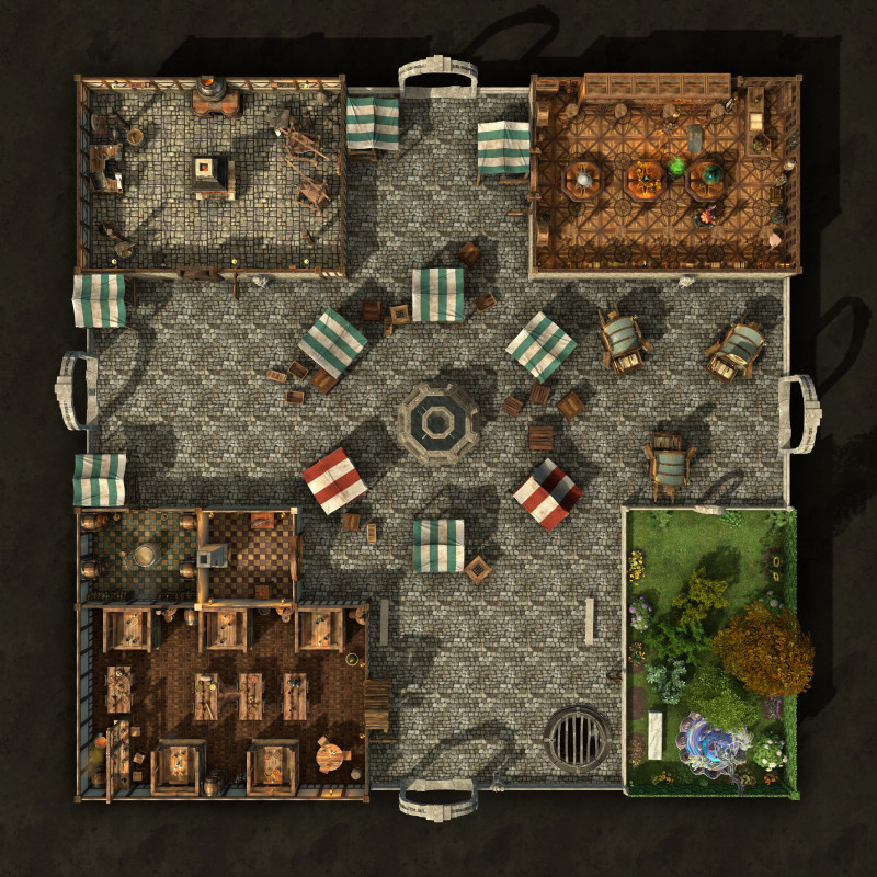 [Free] I put together a 5-map starter pack for DMs — Grid + Gridless, VTT Ready