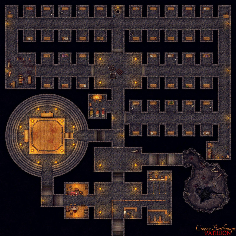 Prison Arena (Cage of No Return) 40x40 battle map