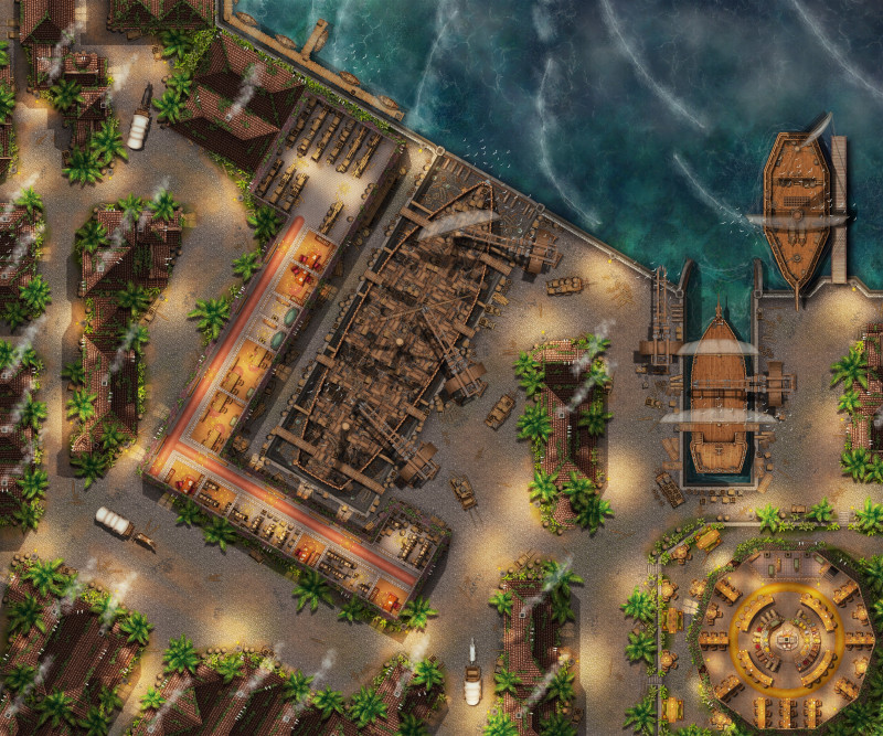 Port Sorrow Shipyard (EA: Day/Night; Individual Buildings; Full res. in description)