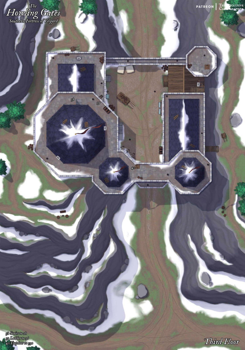 The Howling Gates - 42x60 - 4 Level - Dungeon Map - RC - No AI