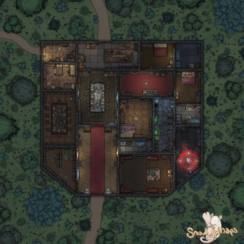 [35x35] Medieval Mansion Ground Night