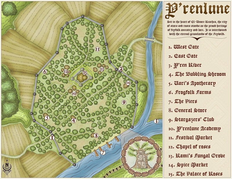 Map 754 - Y'renlune - Town Map