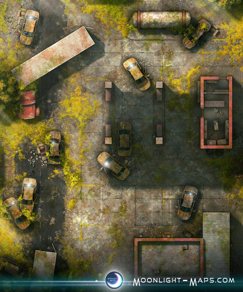 [OC] At least you stopped to ask for directions this time. Gas Station Battlemap is ready! [18x22]
