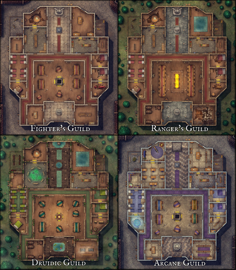 A Guildhall for Fighters, Rangers, Druids, and Wizards!