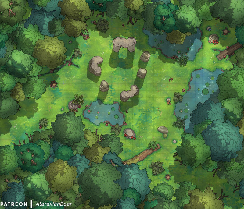 The Winding Valley: A hand-drawn region map and six matching battlemaps made in DD
