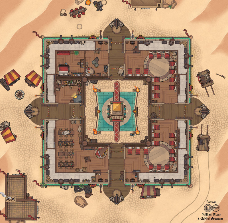 Mysterious fort in the desert, an asset showcase / collaboration with Eldritch Arcanum!