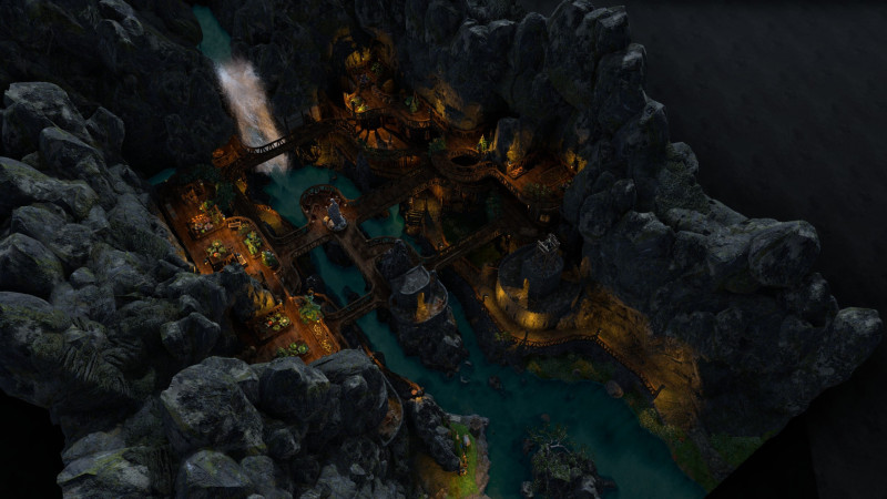 Jadevale [70x50] - hidden village at the end of canyon