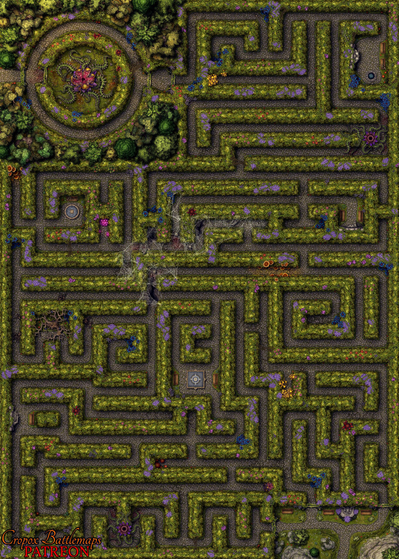 Hedge Maze 50x70 battle map