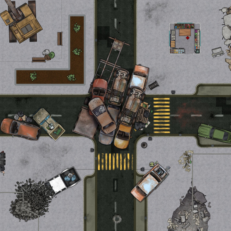 Post-apocalyptic campaign maps [40 maps of varying levels and sizes + Dungeondraft files]