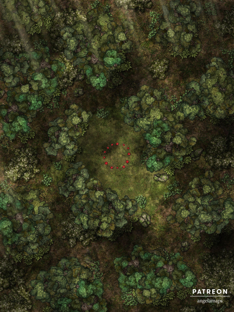 Mysterious Mushrooms [battlemap] from Angela Maps - 4 versions! [animated] [art]