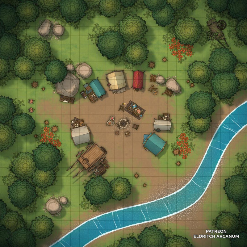 Wilderness Camp | [OC ] [28 x 28] | + 503 New Assets | Eldritch Arcanum
