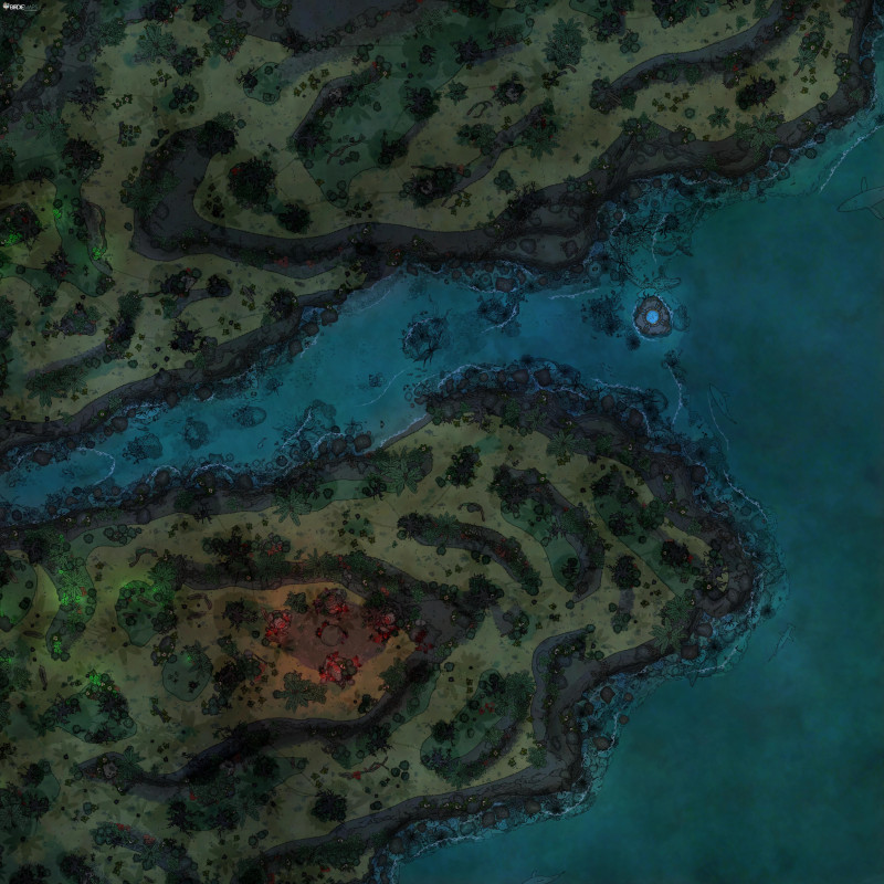 Jungle Island Coastline - [85x85]