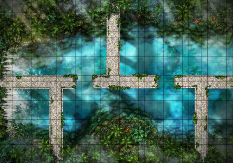 Waterfall ruins 37x26