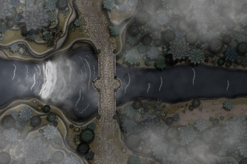 Tser Falls [Curse of Strahd] — Free Battlemap [60x40]