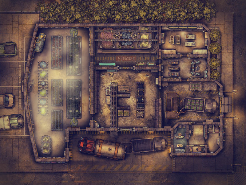 Biotech Greenhouse - Free Futuristic Battlemap