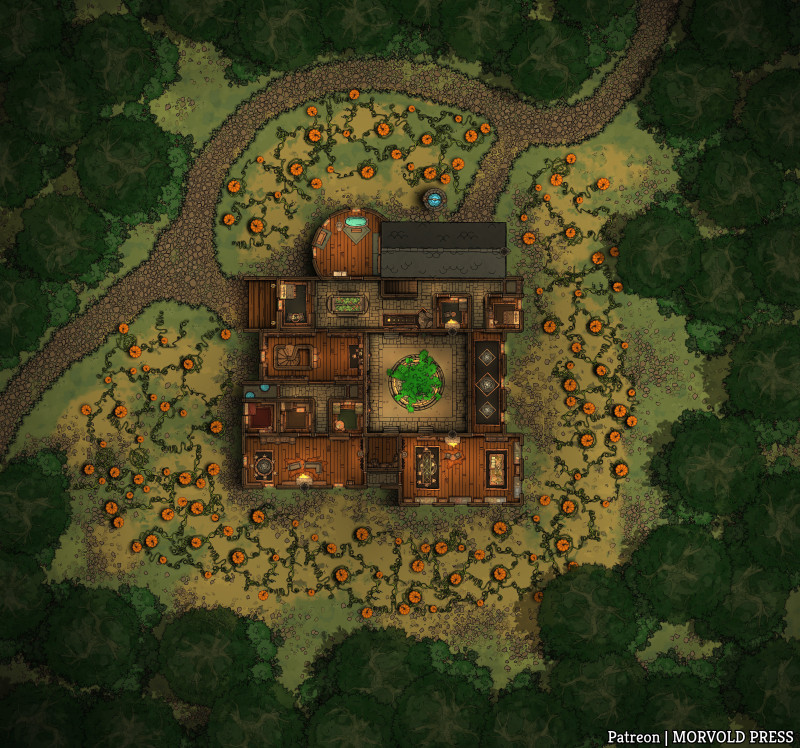 Restored Woodland Manse | Wizard's Research Estate [94 x 83]