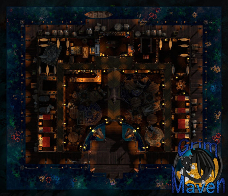 "Waveside Inn"(36x31) Sailing the high Seas and need a drink? Come to the Waveside Inn!