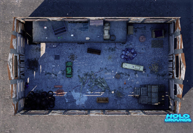 [32x22] Hangar Hideout Abandoned Battlemaps Pack