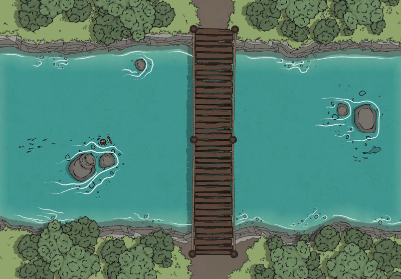 First Dungeondraft map | Bridge over Forest River [23x16]