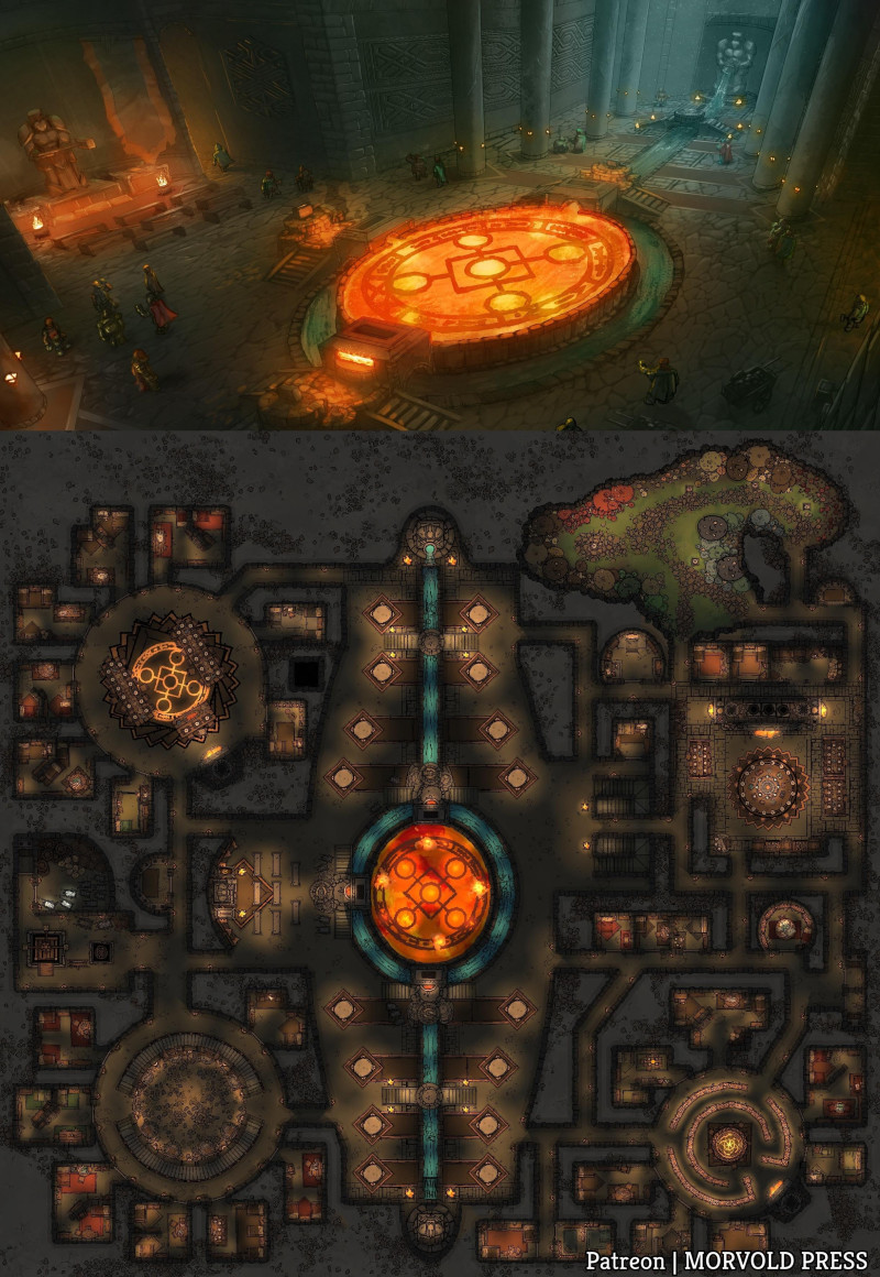 Dwarven City of Mhalduun | Lower Hall [92 x 88]
