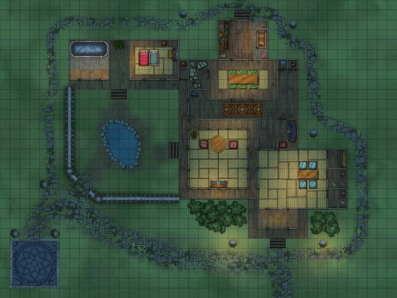 Japanese medieval house day and night